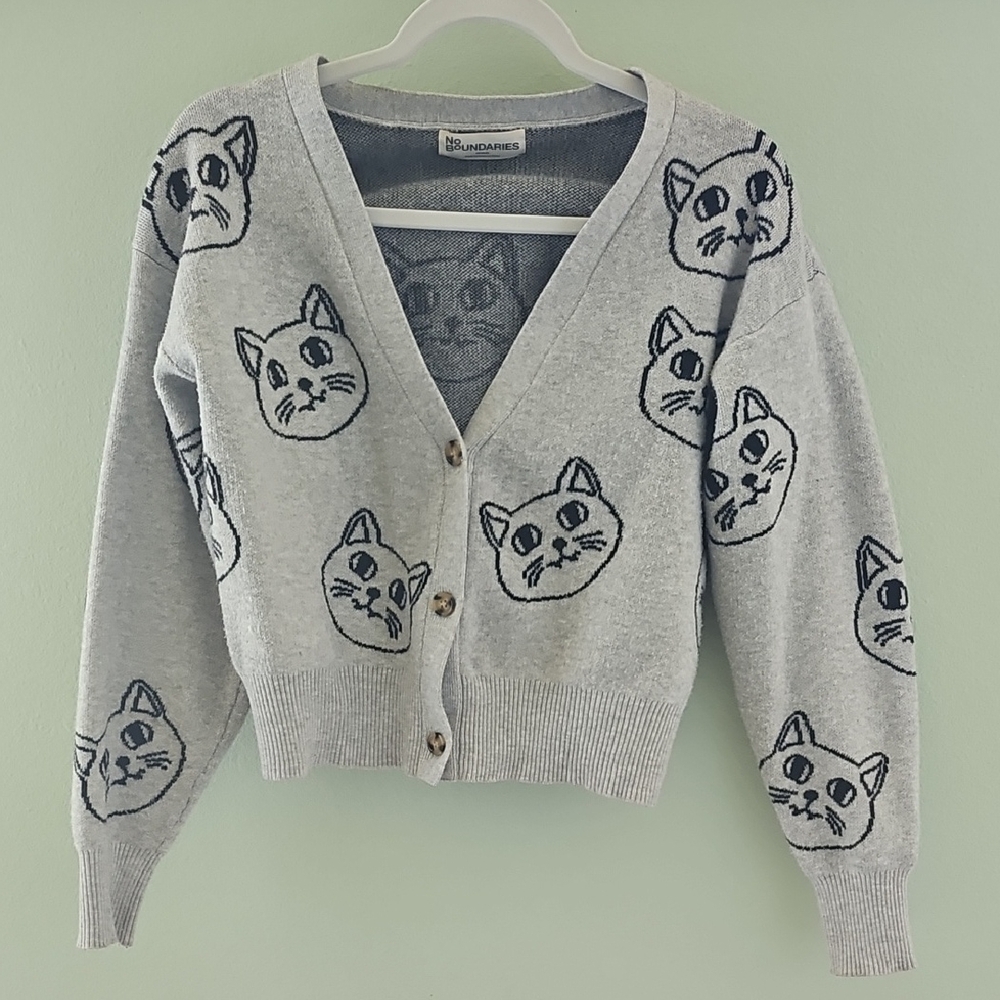 No Boundaries Black and White Knit Sweater